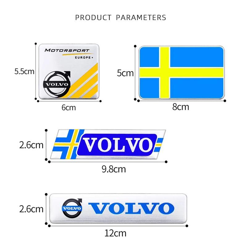 Autocollants de Carrosserie de Coffre de Voiture Badge Métallique Spécifique Autocollant Pour Volvo Rdesign Polestar AWD V50 S60 XC60 S40 XC40 XC90 V60 S80 S90 V90 V70
