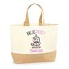 Tote Bag - PLANETEE - Françoise Paws Up Unicorn - Jute Printed In France - Large Capacity - Sturdy Handles