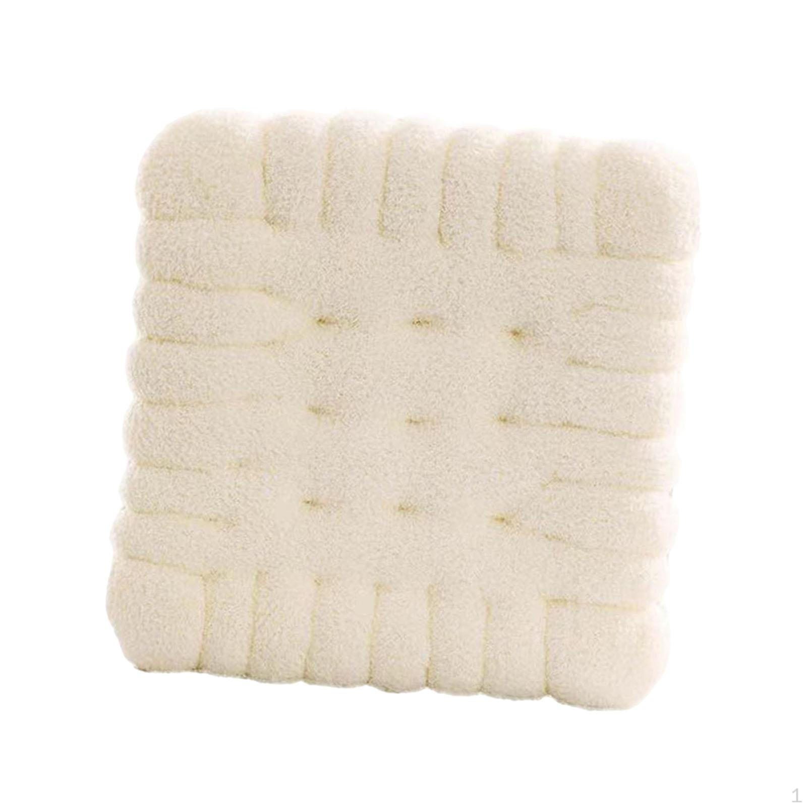 Biscuit Shape Cushion Cookie Chair Pad Comfortable Soft Modern Cute Floor Pillow for Balcony Beige white Square