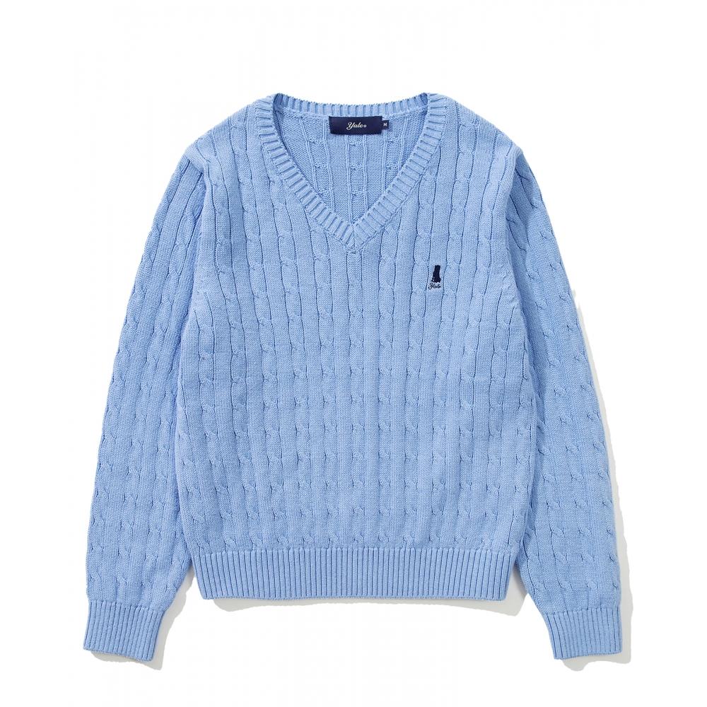 

Yale WOMENS HERITAGE UNIVERSITY DAN NECK CABLE KNIT BLUE