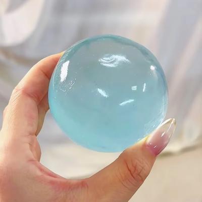 Blue Maltose Squishy Toy Cute Mochi Anti Stress Fidget Toy Soft Simulated Bule Transparent Ball Quick-rebound Decompression Toy