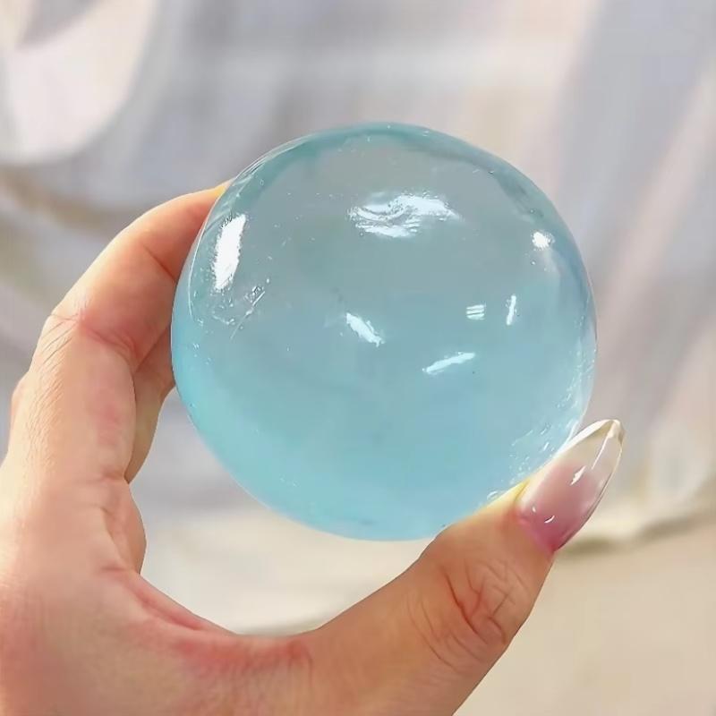 Juguete Squishy de Maltosa Azul Lindo Mochi Anti Estrés Juguete Fidget Suave Simulada Bola Azul Transparente Rebote Rápido Juguete de Descompresión