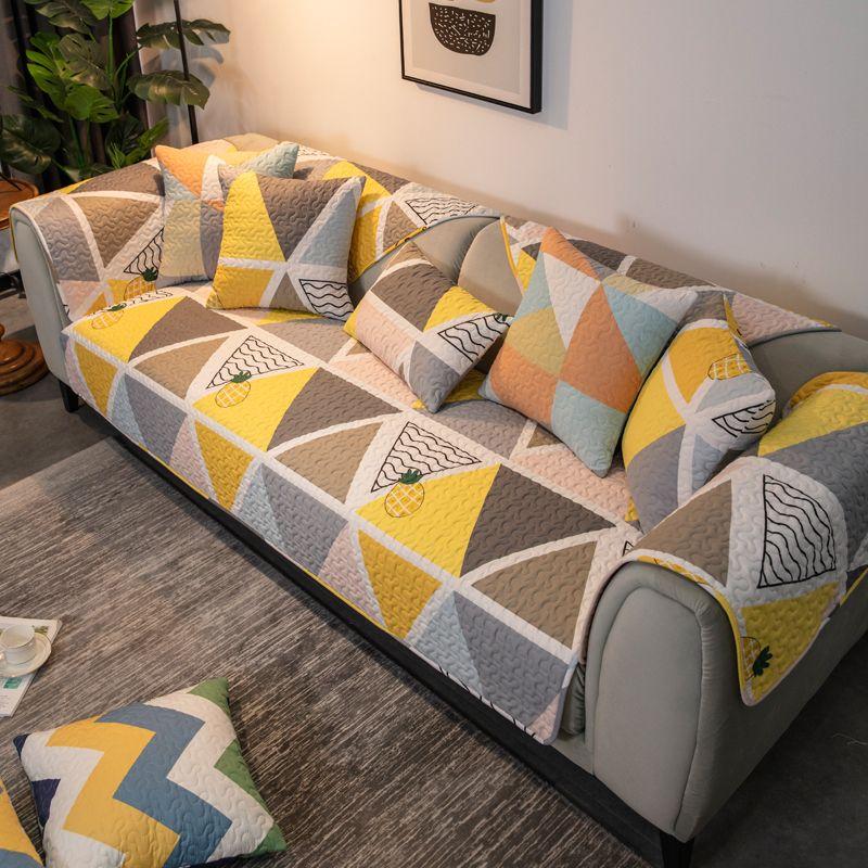 

Прямой ряд Хлопковая подушка для дивана Круглый год Нейтральный 2025 Новинка Нескользящая Кожаная подушка Тканевые чехлы Полное покрытие Полотенце-чехол Ткань Jinse 45*45cm pillowcase