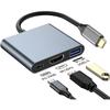 USB C to 4K HDMI Multiport Adapter, USB C Hub with 4K HDMI USB 3.0 100W PD Charging for Mac, Type-C Digital AV Multiport Adapter Converter for