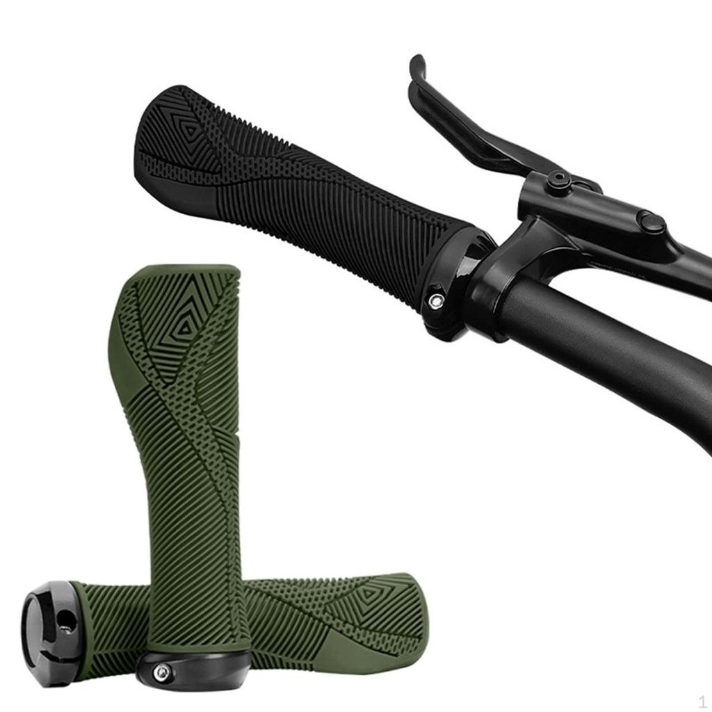 2 Pieces Bike Handlebar Grips Grip Rubber Lightweight Anti Slip Shock Absorption