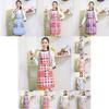Classic Women Apron With Ruffle Pocket And Floral Roses For Kitchen And Chef Duties
