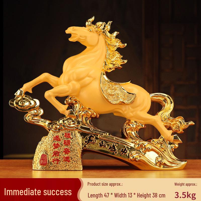 Success Wealth Horse Figurine - Zodiac Horse for Office Desktop or Wine Cabinet Decoration, Perfect Housewarming or Opening Gift