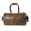 Handmade Buffalo Leather Duffle Bag: Men's Weekend Travel Bag with Shoe Compartment