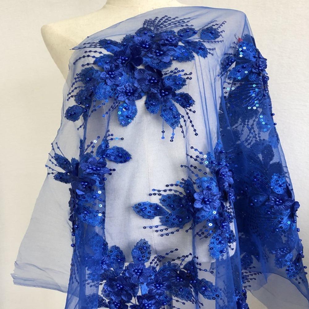 3D Cloth Sticker Bead Phoenix Tail Flower Clothing Sew Patches Floral Lace Fabrics Applique  Skirt