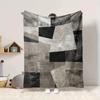 1Pc Abstract Black White Composition Blanket Soft And Comfortable Casual Warm Camping Travel Christmas Halloween Xmas Gift M92851