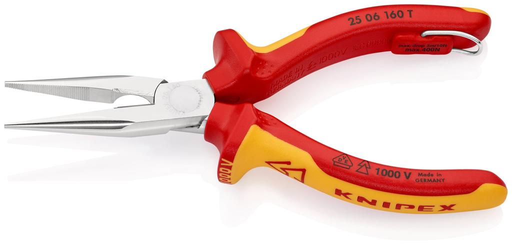KNIPEX Izolované kleště s dlouhými čelistmi s ochranou proti pádu 2506-160TBK (Černá)