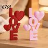Столешница в стиле легкой роскоши, 2 шт., 3D-печать, сложенные буквы LOVE с декором в виде сердца, Романтический сладкий сувенир для пары, Украшение для стола