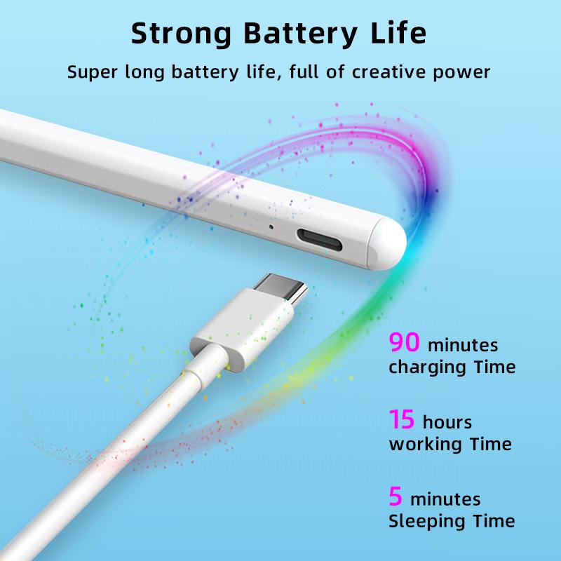Custom Logo Palm Rejection Capacitive Tablet Touch Screen Active Stylus Pen for Apple Pencil With Tilt Function