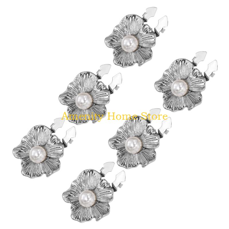 F26C 6 Stück Kristall-Knopfabdeckungen Legierungsmaterialien Abnehmbarer Clip-On für Hemd Modeaccessoires