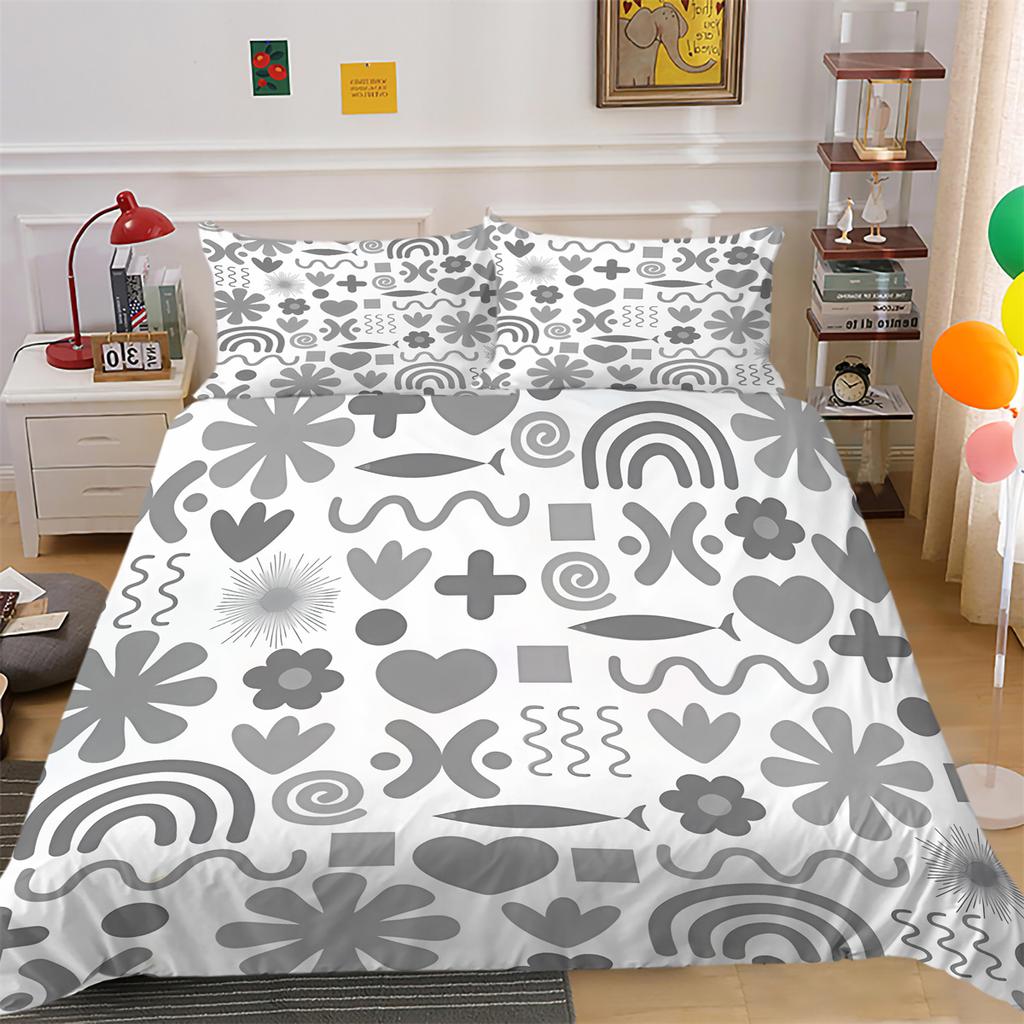 Set Copripiumino Copripiumino a Righe Federa Decorazione Camera da Letto Completo Copripiumino Copriletto