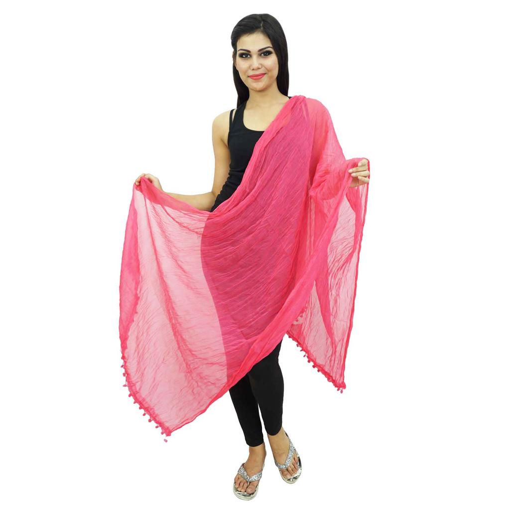 Chiffon Blend Dupatta Long Stole Women Wrap Indian Scarves Chunni