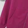 INCERUN Herren Herbst Reißverschluss Langarm Kapuzenpullover Casual Hoodies