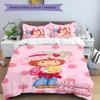 3pcs Princess Strawberry Cover Set - Personalized Name, HD Printed Bedding with 1 Cover and 2 Pillowcases - Perfect for Home Decor, Easy Care