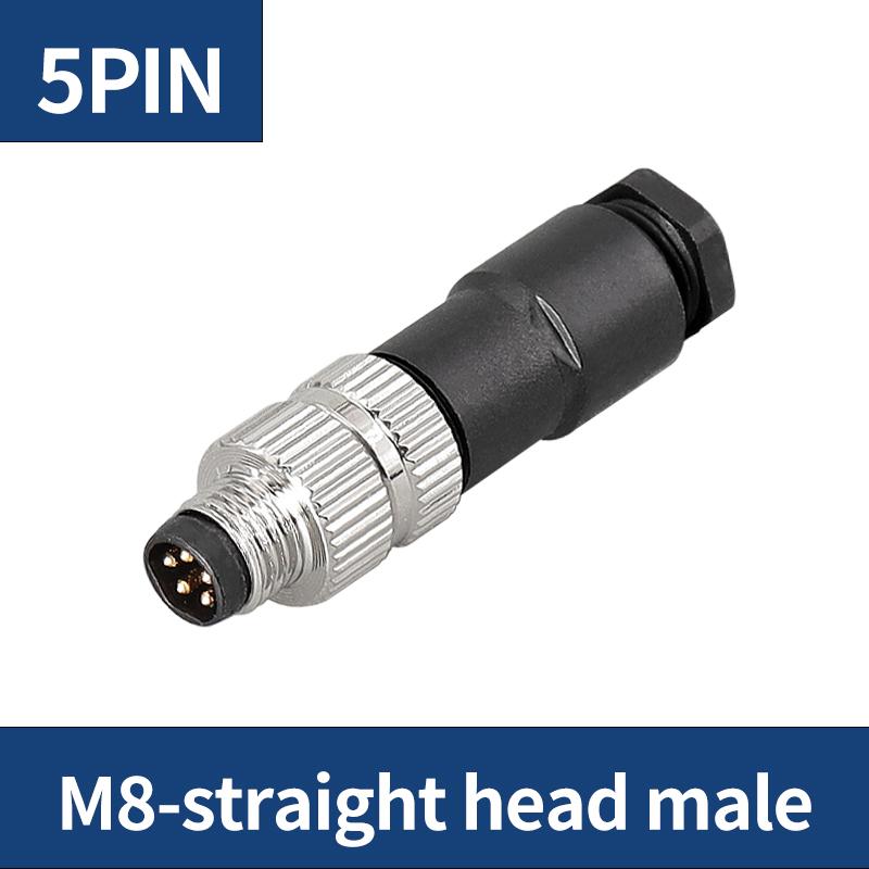 KRE 3/4/5/6/8 Pin Male Female Straight Aviation Plug Socket Sensor Cable M8 Waterproof Connectors