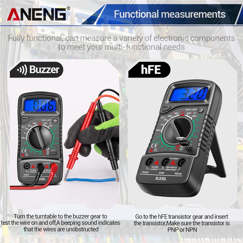 Digital Multimeter Esr Testers ANENG XL830L Automotive Electrical Meter Dmm Transistor Peak Tester Meter Capacitance Meter tools