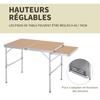 3ft Aluminium MDF-Top Folding Picnic Table Portable Camping Table