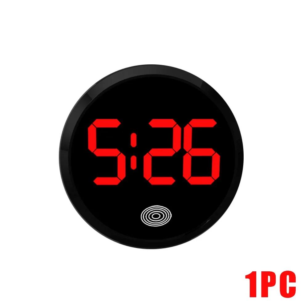 1pc Auto Interior Accessories Universal Car Dashboard Digital LED Clocks Touch Screen Stick-On Mini Ornament Decoration Watch