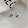 Lila Diamant Liebesohrringe für Damen Mode Leichte Luxusohrringe Nischendesign Neuer Stil