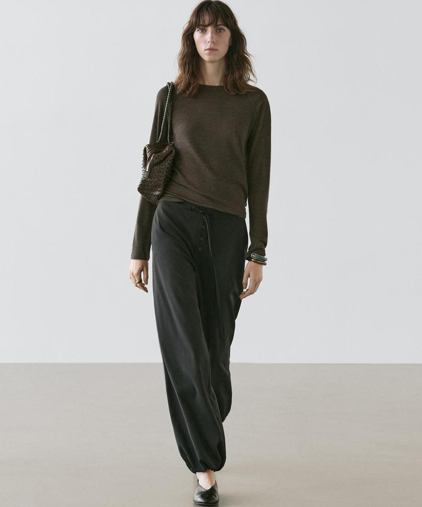 Masimodutti Wool Sarouel Tie Pants