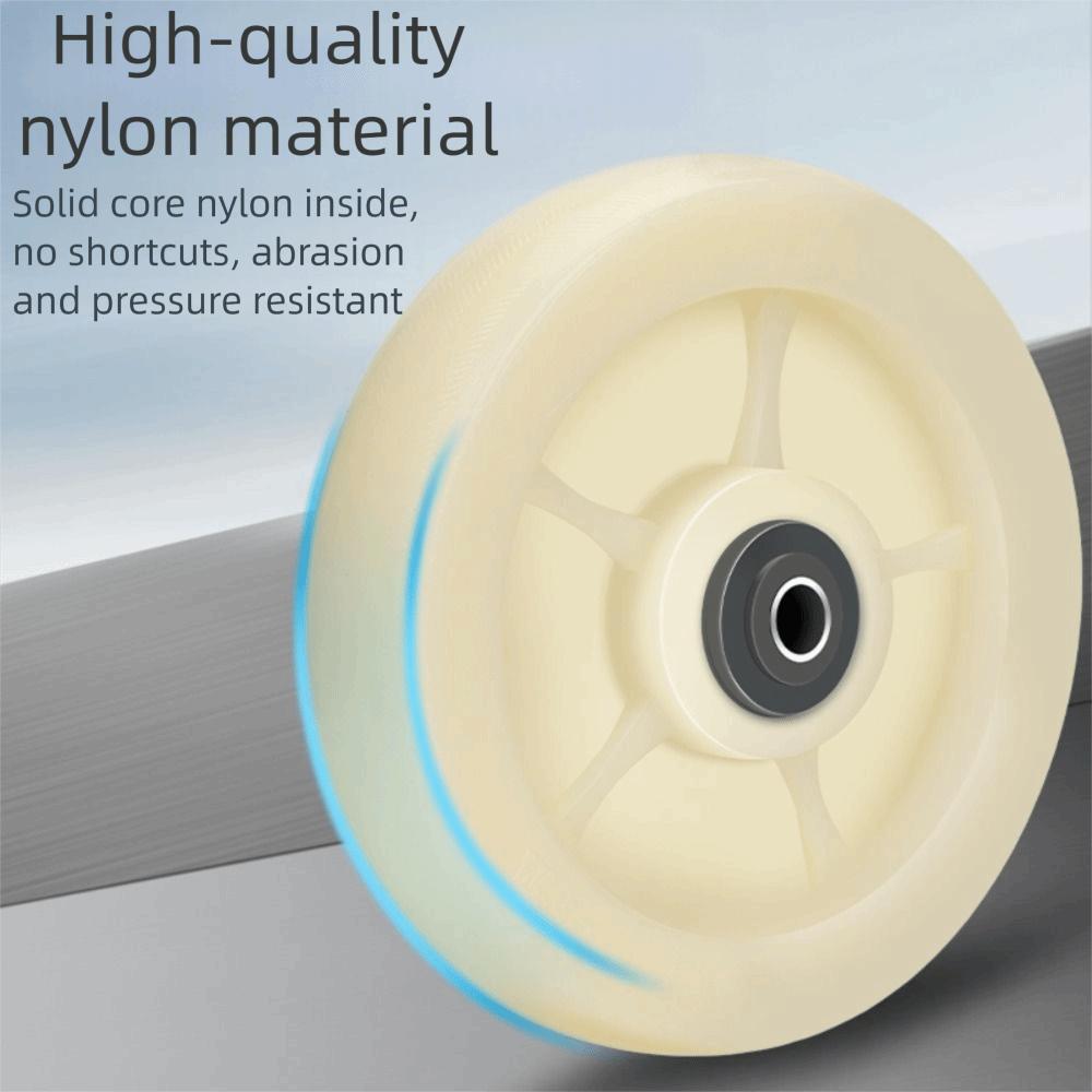 Soft Rubber Heavy Duty Casters High Load Bearing Furniture Wheel White Nylon Universal Wheel  Chair