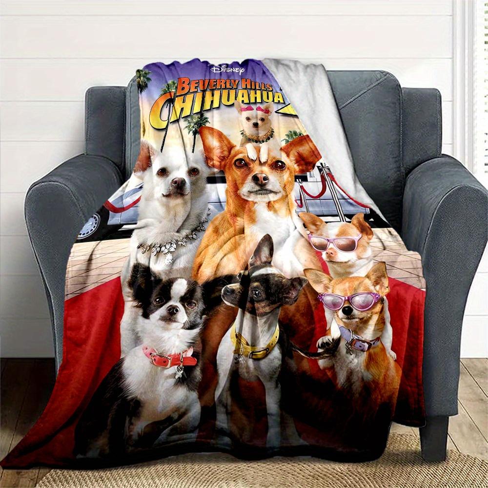 1pc, Disney Beverly Hills Chihuahua Themed Blanket Soft and Cozy Seasonal Throw Blanket for Outdoor, Living Room, Outdoor Blankets, Travel, Camping