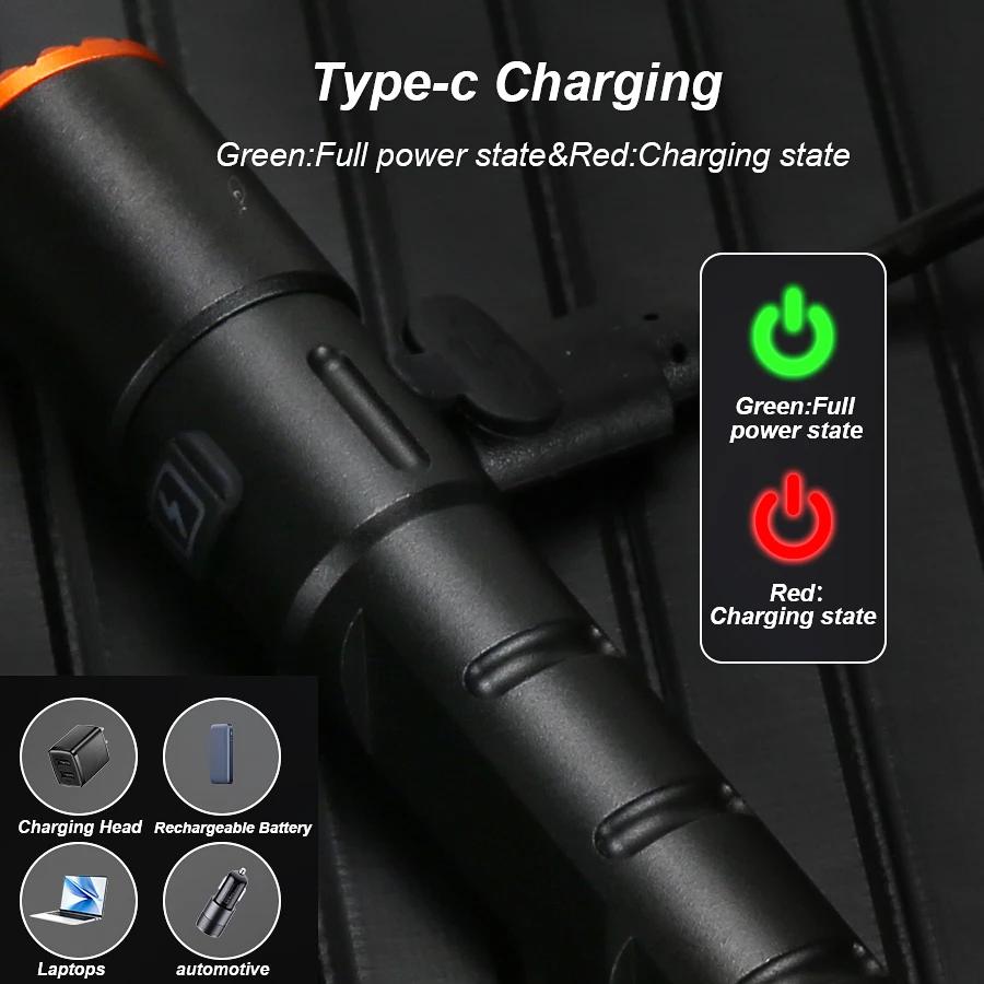 Mini Flashlight 2000LM USB Rechargeable Small Flashlight with Clip Magnetic Pocket Light for Camping Hiking Emergency Situations