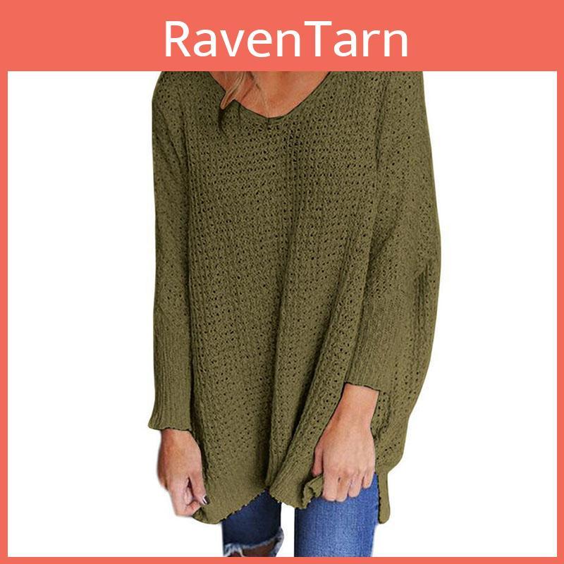 Fashionable And Comfortable Womens V Neck Knitted Pullover Sweater With Long Sleeves