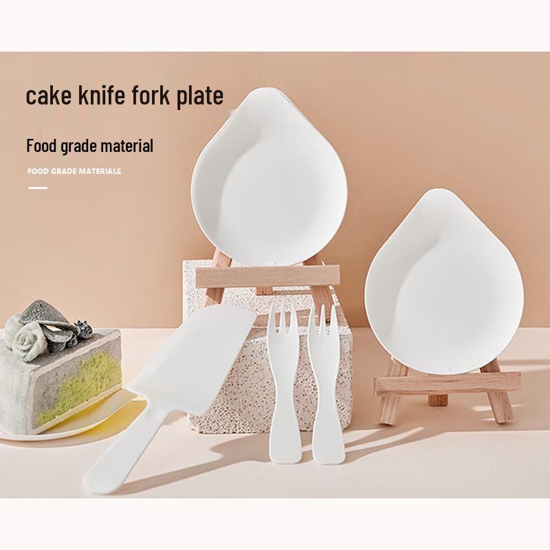 Disposable Birthday Cake Plate & Fork Set