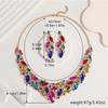 Crystal Necklace Earrings Party Wedding Accessories Indian Bridal Costume Jewelry Gift