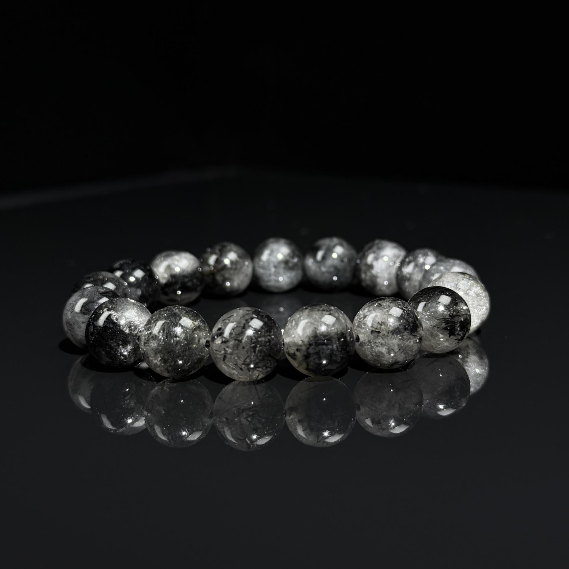 Natural Black Rutilated Quartz DIY Bracelet Accessories - High-End Luxury