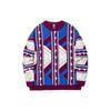 Li Ning Striped All-Over Print Round Neck Loose Pullover Long Sleeve Knit Sweater Men Sweater Purple Blue Cream AMBT237-2