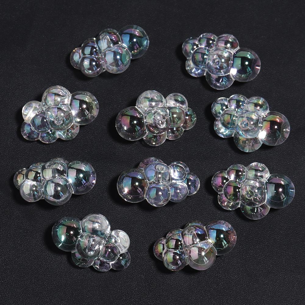 

10pcs/lot Cloud Acrylic Beads Colorful Loose Spacer Beads For Jewelry Making DIY Necklace Bracelets Phone Key Chain Accessories 33x22mm