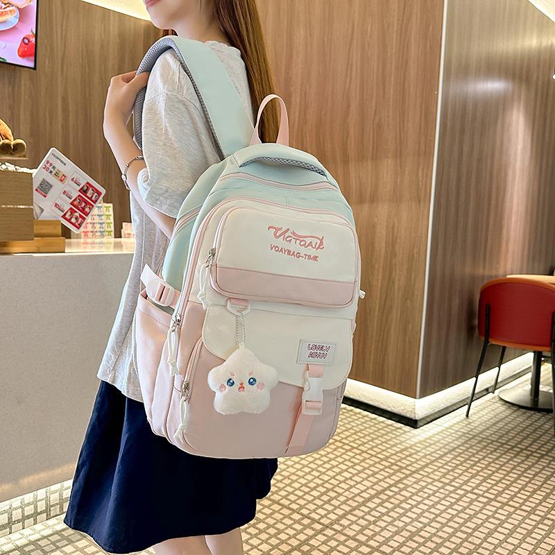 Mori school bag for female high school students, simple backpack ins style Korean , large-capacity junior high school students, computer backpack tide