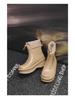 Women's Waterproof Thick-Soled Drawstring Rain Boots - Short, Height-Boosting Rubber Shoes for Outdoor and Kitchen Use