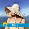 Brede rand UPF 50+ zonnehoed voor dames, anti-UV-bescherming, wandel-visserspet, opvouwbare zomer, effen strandhoed, 2024, dubbelzijdige zonnehoed