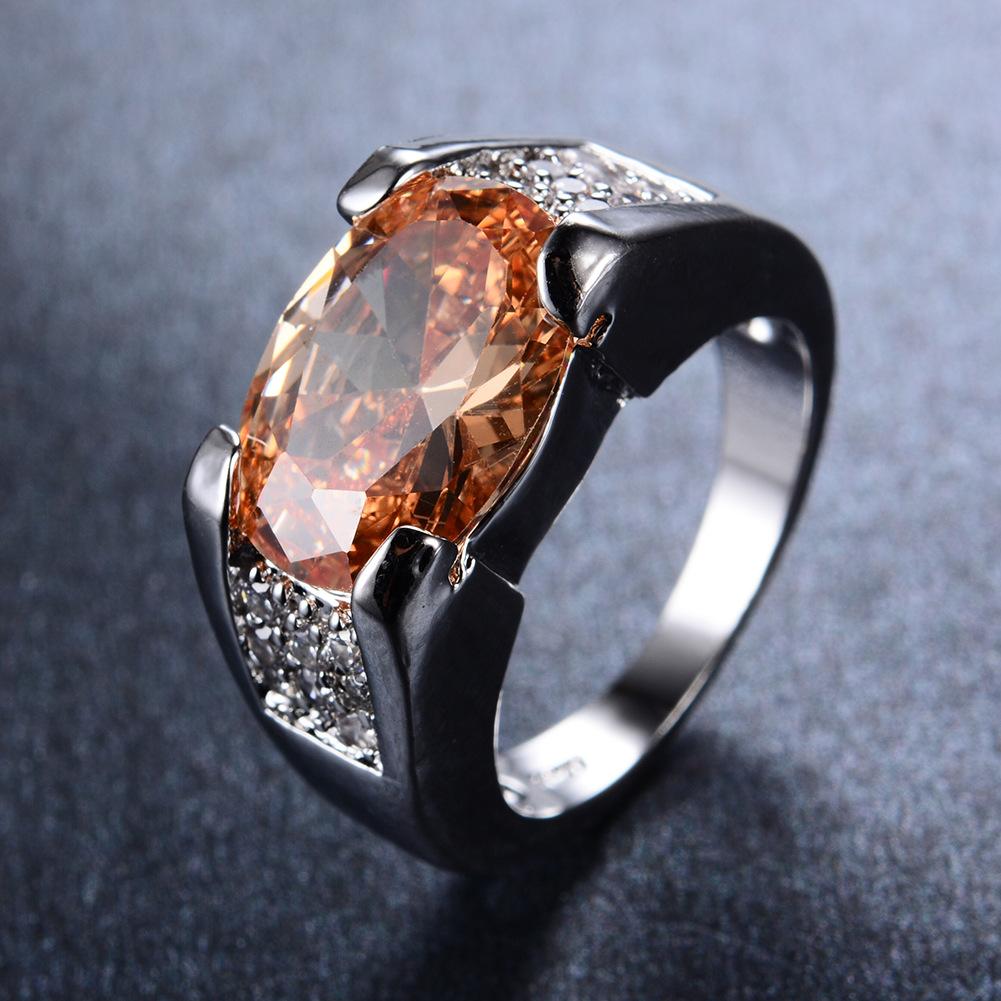 Classic Zircon Inlaid Black Ring Cross Border Men'S Ring Red Purple Crystal Rings Whole Sale Zircon Size 6-12
