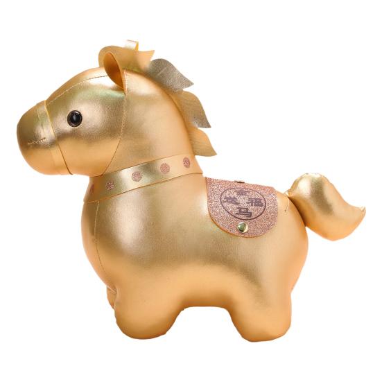 

Кукла Лошадь Супер Мягкая Плюшевая Игрушка с Узором Золотых Монет Символ Удачи Год Лошади Кукла Домашний Декор 10cm A