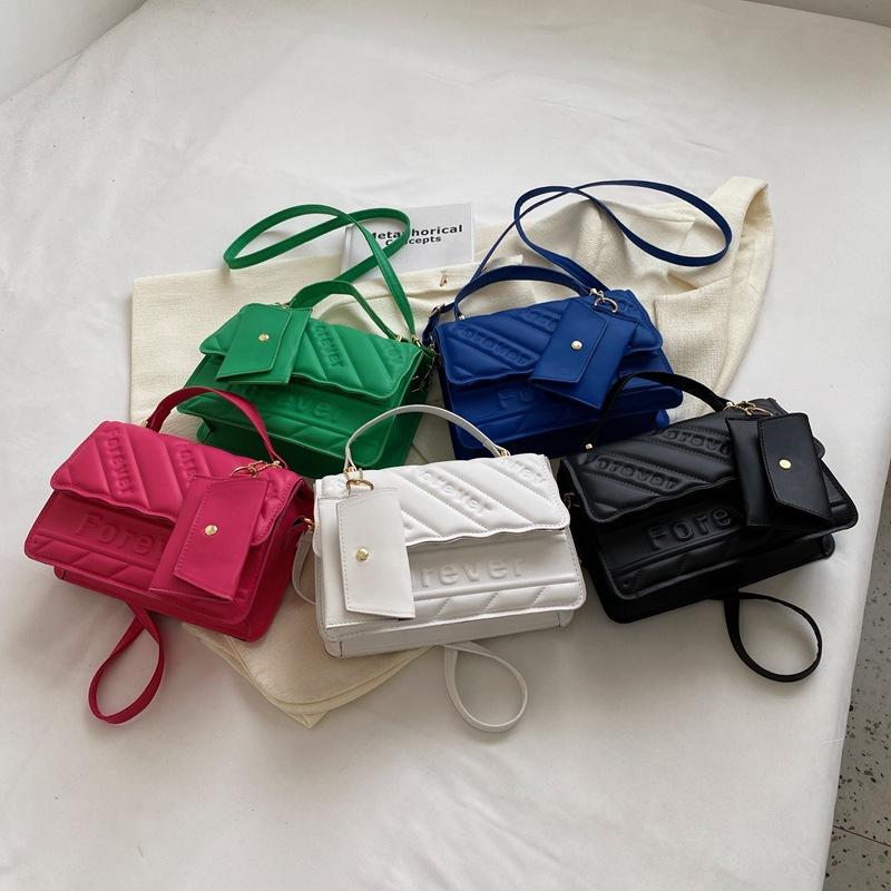 Quality Shoulder Bag Set For Women Soft PU Leather Solid Color Shopping Tote Bag  Spring New Designer Luxury Handbags