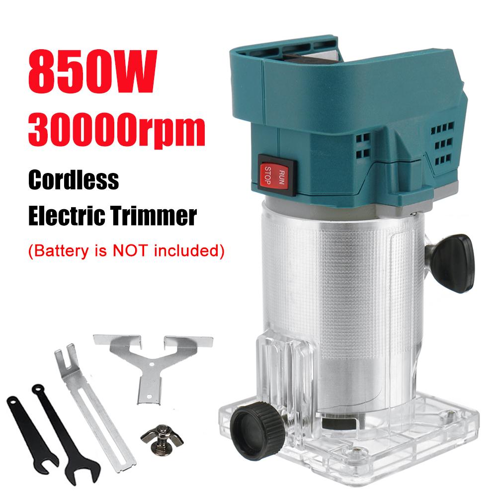 88V Cordless Electric Trimmer Woodworking Engraving Slotting Trimming Milling Machine Wood Router with 1/2 Battery 850W