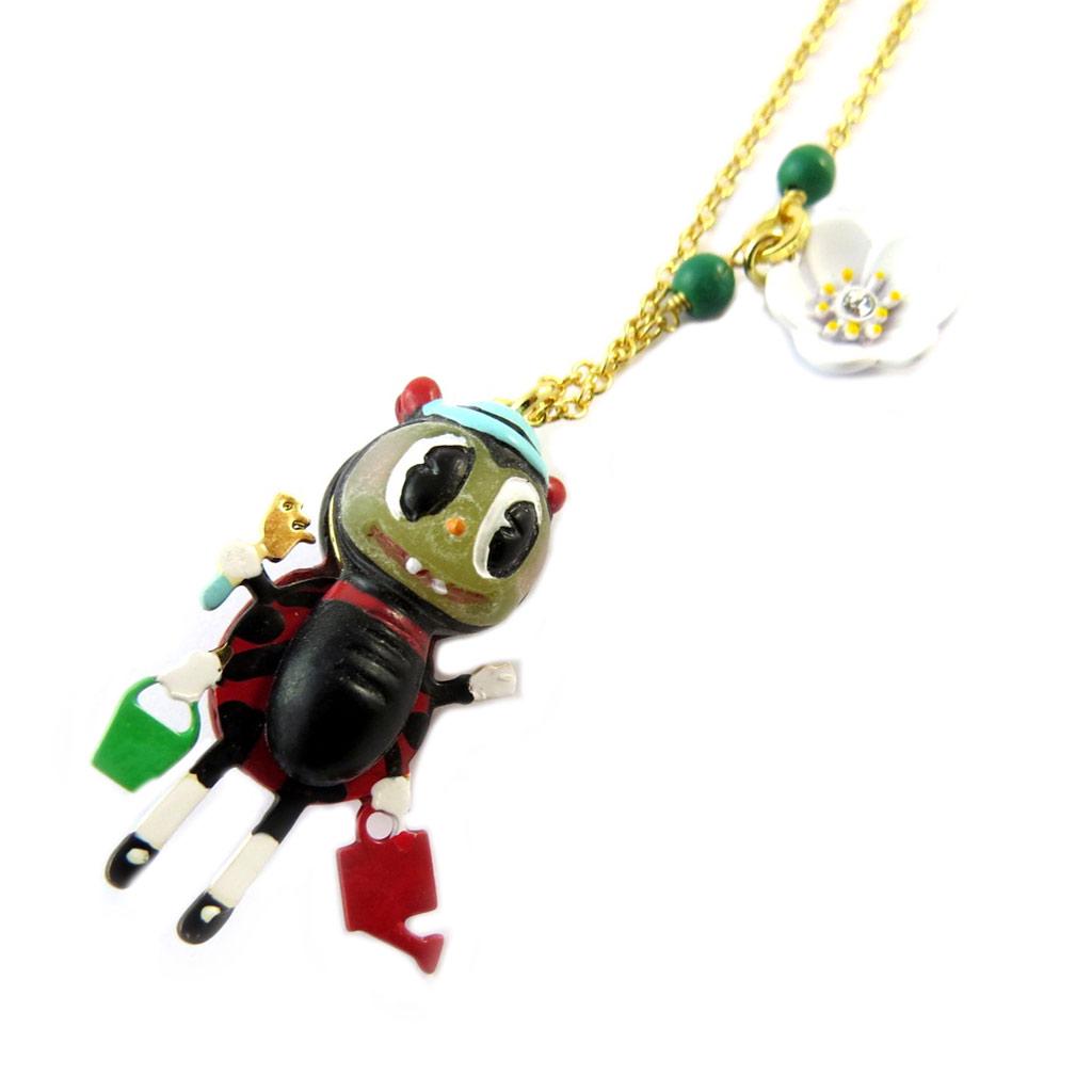 Les Trésors De Lily [P2203] - Handmade Necklace 'Wonderful World' (Vegetable Garden of Happiness) Red Gold