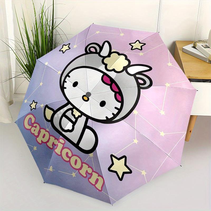 1pc Hello Kitty Capricorn Zodiac Umbrella with Plastic Handle,Suitable for All Seasons Home Travel Outdoor UmbrellaSanlio492