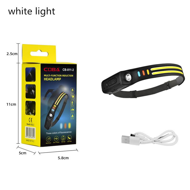 USB Rechargeable LED Sensor Headlamp Built-in Battery Head Flashlight Headlight Led Head Torch Camping Fishing Search Light