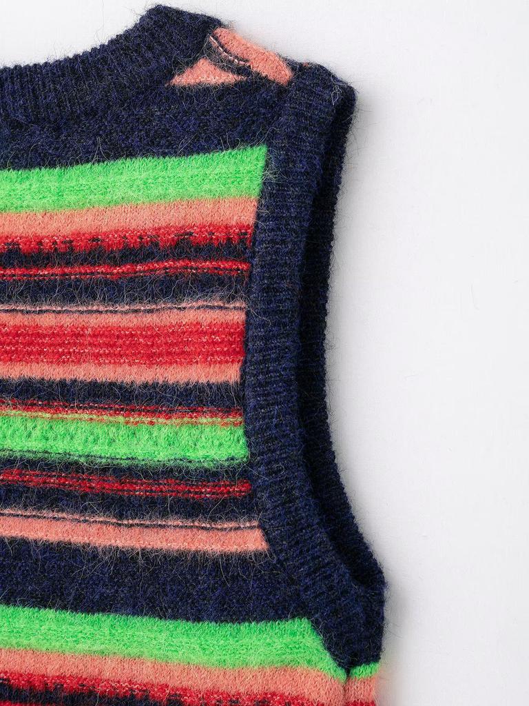 2025 Spring Women's European & American Style Striped V-Neck Sleeveless Knit Vest