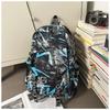 High-value Personalized Graffiti Trendy Cool Backpack Couple Contrasting Colors Lightweight Large-capacity Backpack