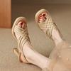 Women's Sandals Summer 2025 New Open-toed Cross Woven High Heels